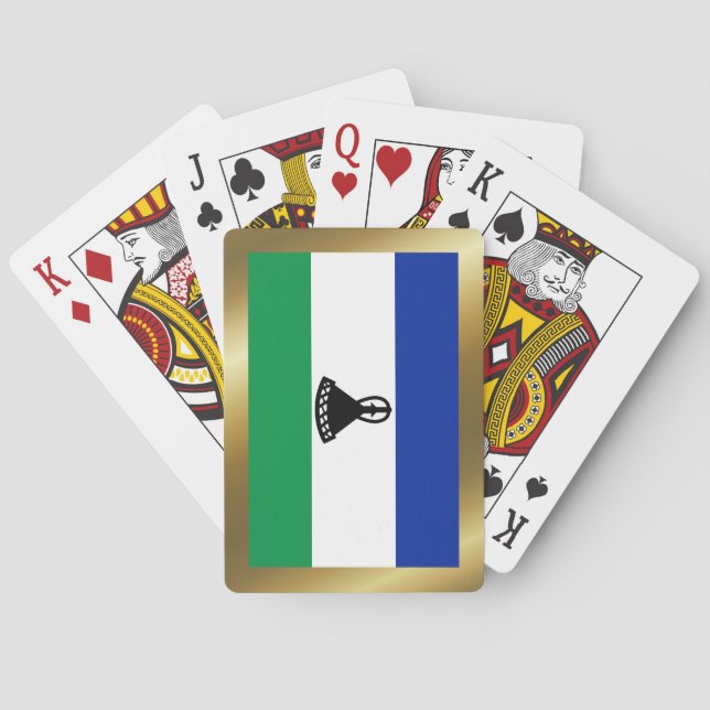 Cartes à jouer avec le drapeau du Lesotho (dos)