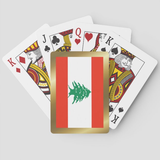 Cartes à jouer avec le drapeau du Liban (dos)