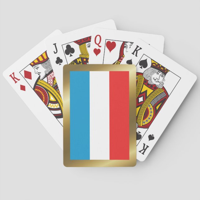 Cartes à jouer avec le drapeau du Luxembourg (dos)