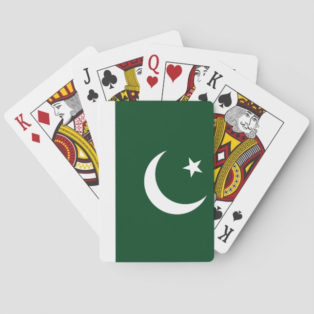 Cartes à jouer avec le drapeau du Pakistan (dos)