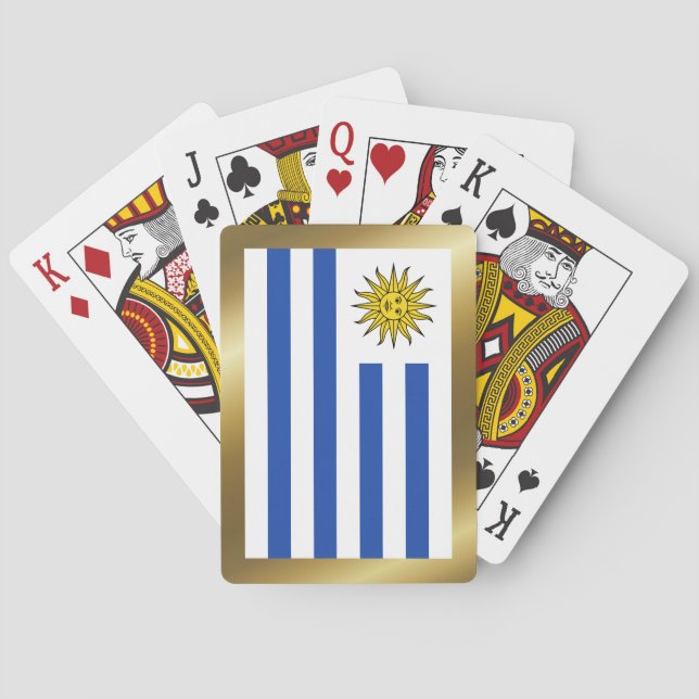 Cartes à jouer avec le drapeau d'Uruguay (dos)