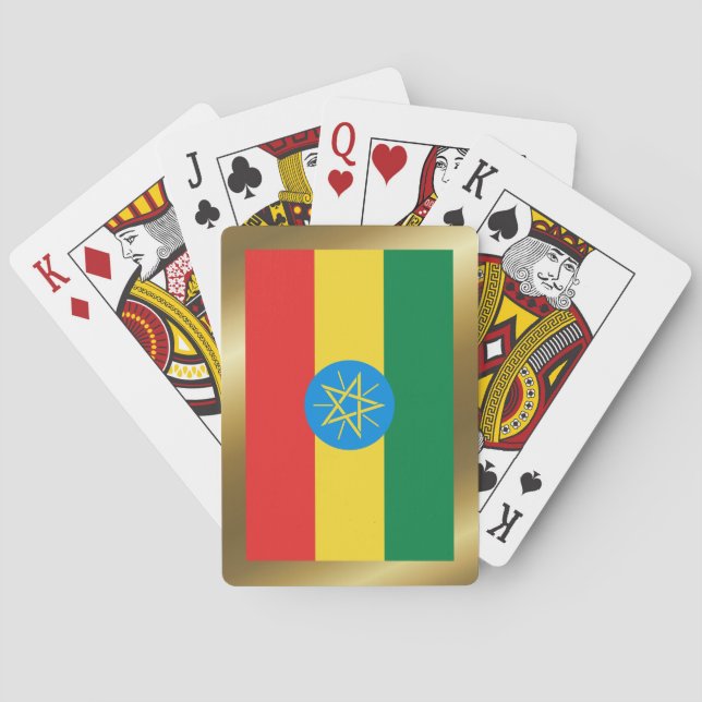 Cartes à jouer avec le drapeau éthiopien (dos)