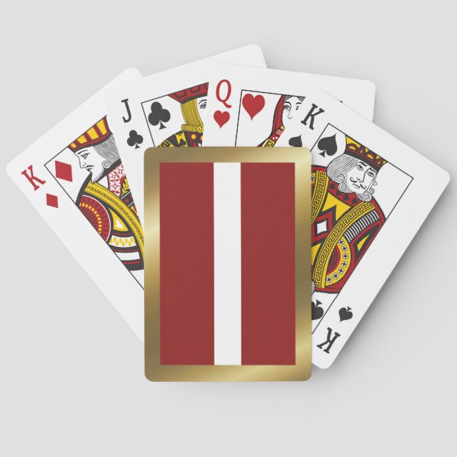 Cartes à jouer avec le drapeau letton (dos)
