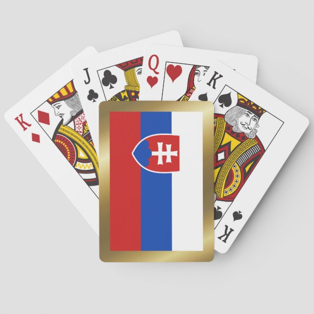 Cartes à jouer avec le drapeau slovaque (dos)