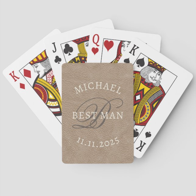 Cartes à jouer avec monogramme du témoin (dos)