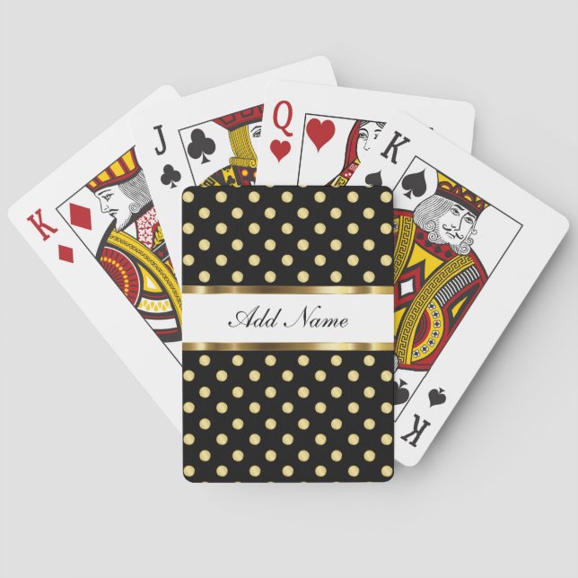Cartes à jouer avec monogramme élégant (dos)
