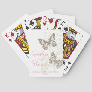 Cartes à jouer avec nom de mariage et date de mari