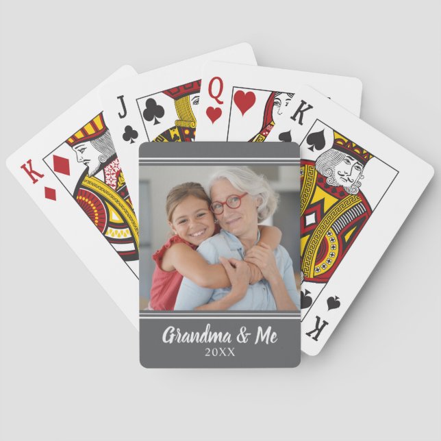 Cartes à jouer avec script de photo personnalisé (dos)