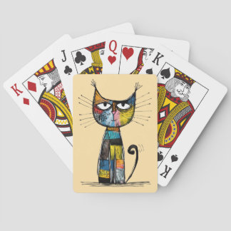 Cartes à jouer avec un chat