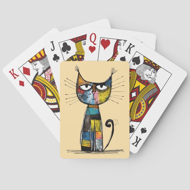 Cartes à jouer avec un chat (dos)
