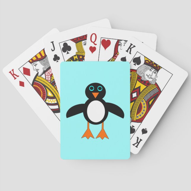 Cartes à jouer avec un pingouin mignon (dos)