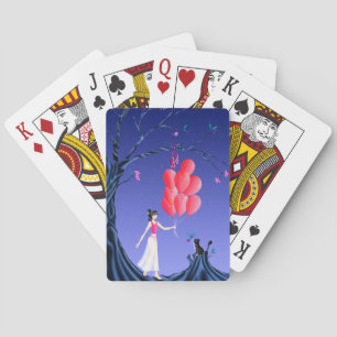 Cartes à jouer Ballerine et Chat sous le ciel noct