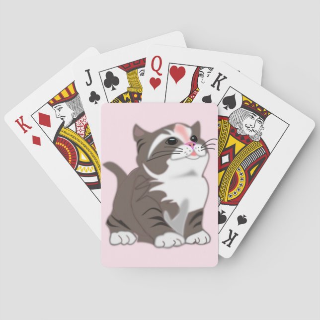 Cartes à jouer Bébé Chat Rose - Personnalisables (dos)