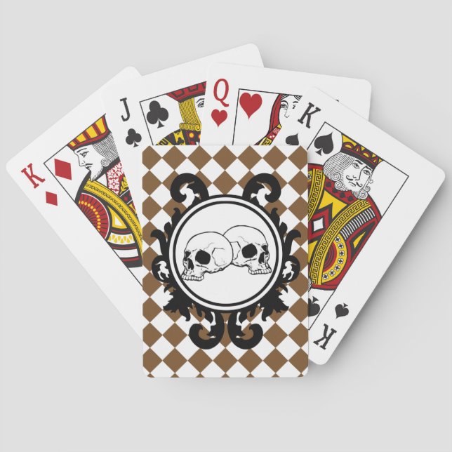 Cartes à jouer Begird ivoire (marron) (dos)
