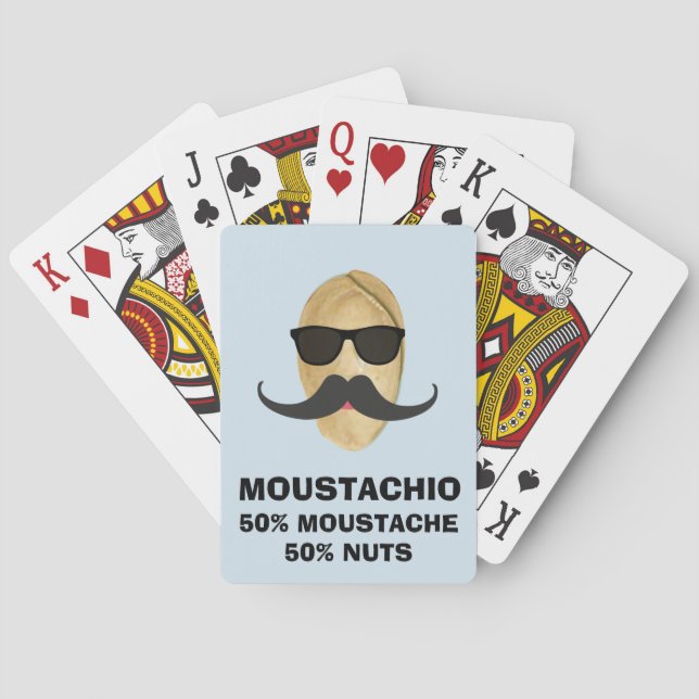 Cartes à jouer blague de moustache de pistache drô (dos)
