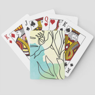 Cartes à jouer bohème aquarelle sur étiquette de b