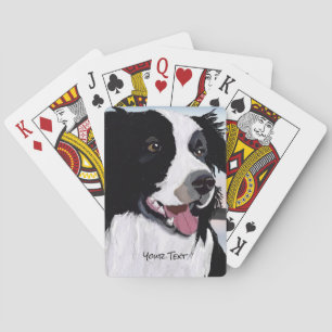 Cartes à jouer Border Collie noir et blanc