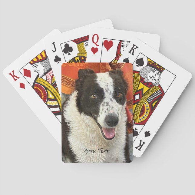 Cartes à jouer Border Collie noir et blanc (dos)