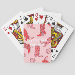 Cartes à jouer Bottes de cowgirl roses jolies