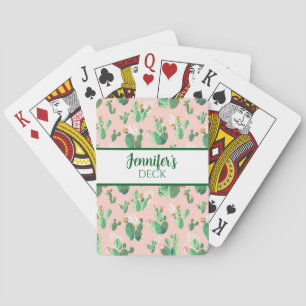 Cartes à jouer Cactus rose et sarcelle Sud-Ouest