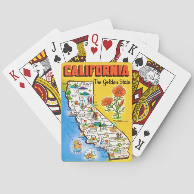 Cartes à jouer California Golden State Map (dos)