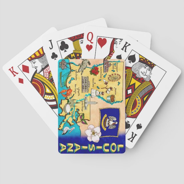 Cartes à jouer carte de l'État de Louisiane (dos)