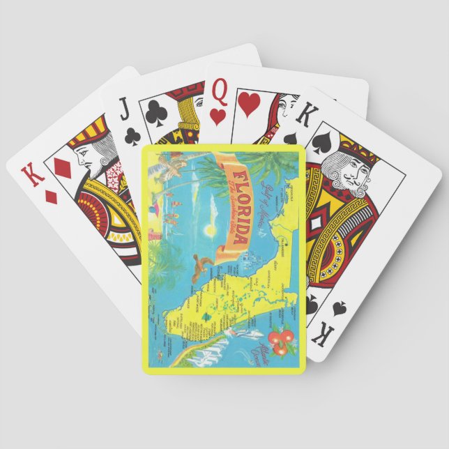 Cartes à jouer carte postale de Floride (dos)