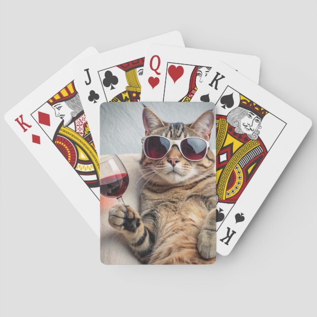 CARTES À JOUER CHAT TIGRÉ FUN WINE (dos)