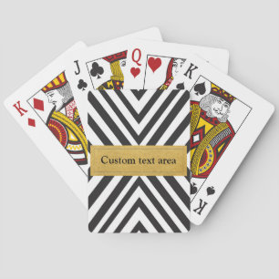 Cartes à jouer chic noir et blanc aux lignes moder