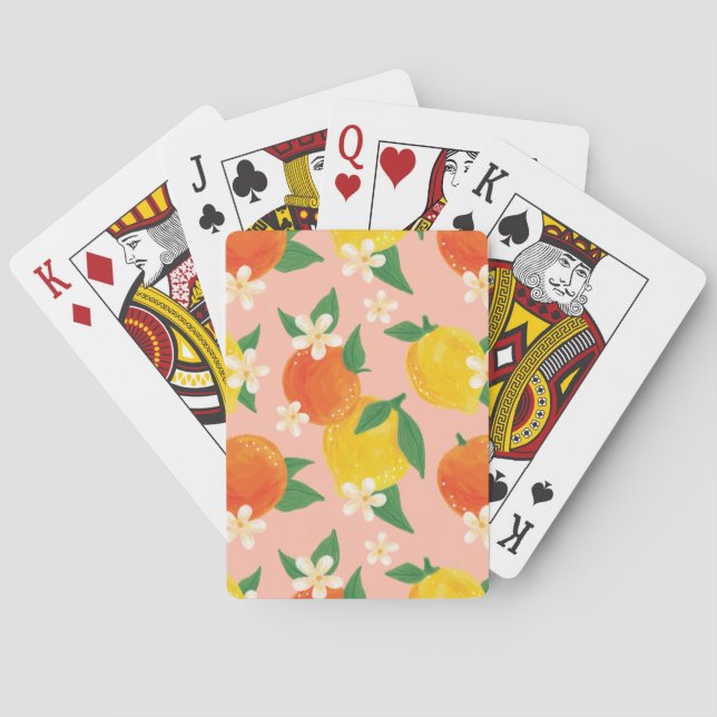 Cartes à jouer Citron Orange Citrus (dos)