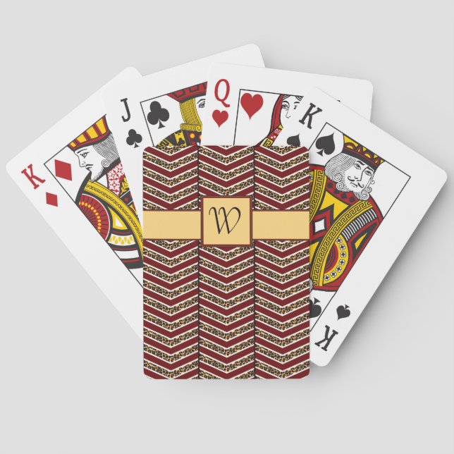 Cartes à jouer classiques à motif chevron imprimé  (dos)