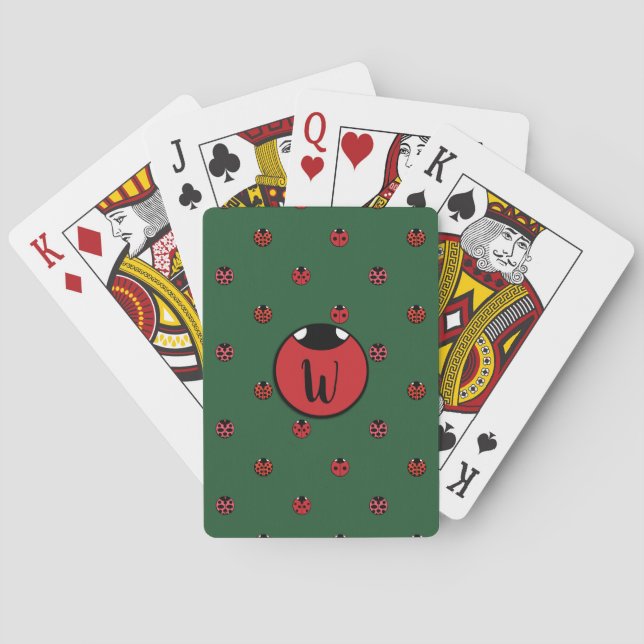 Cartes à jouer classiques à pois Papillon Rouge (dos)