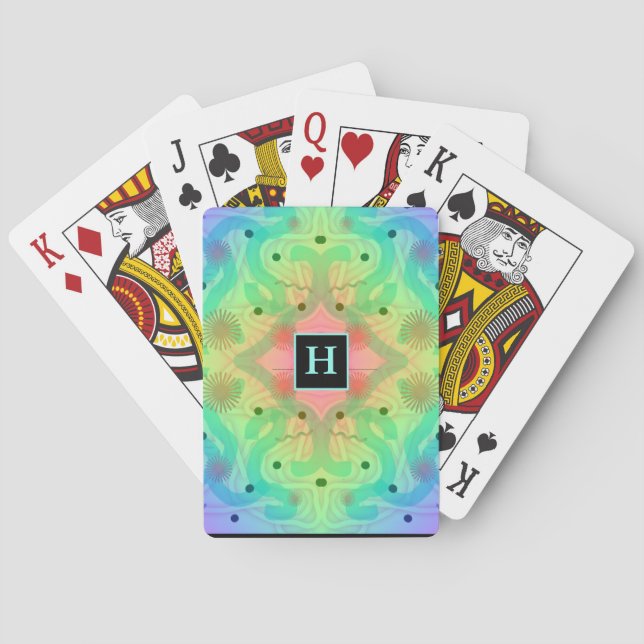 Cartes à jouer classiques abstraites pastel (dos)