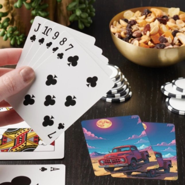 Cartes à jouer classiques américaines  (Red Truck Playing Cards Poker type playing cards . Easy to shuffle smooth card stock. 2.5" x 3.5".)