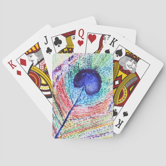 Cartes à jouer classiques Art Plume de Paon (dos)