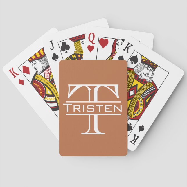 Cartes à jouer classiques avec initiale de nom en  (dos)