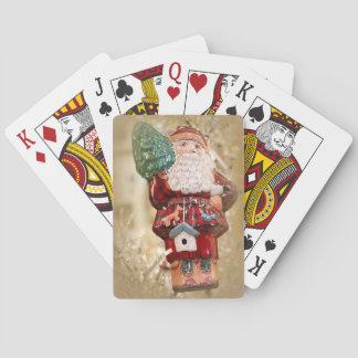 Cartes à jouer classiques avec Santa antique