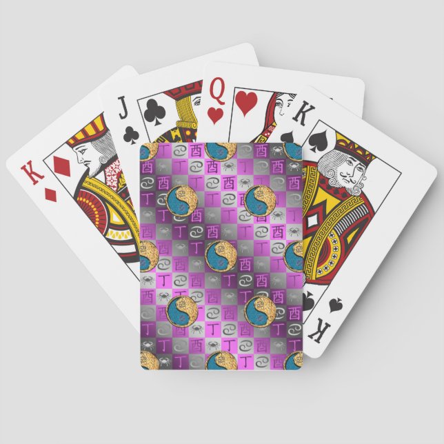 Cartes à jouer classiques Cancer & Coq de feu (dos)