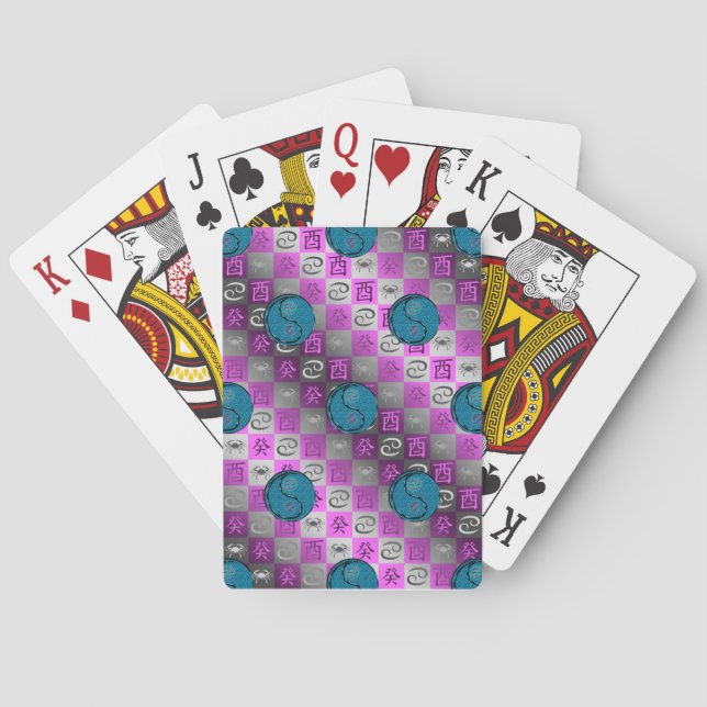 Cartes à jouer classiques Cancer & Coq d'eau (dos)