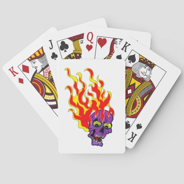 Cartes à jouer Classiques Crâne Flamboyant  (dos)