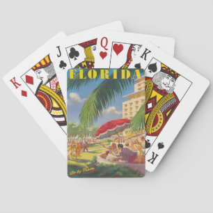 Cartes à jouer classiques d'affiche de voyage en F