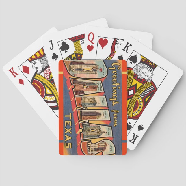 Cartes à jouer classiques de Dallas Texas (dos)