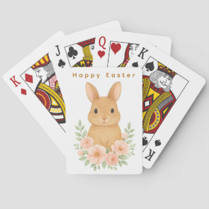 Cartes à jouer classiques de Pâques avec un lapin
