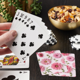 Cartes à jouer classiques Fleurs roses