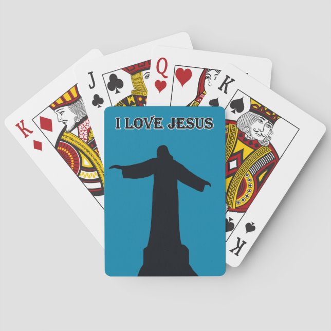 Cartes à jouer classiques   j'aime jésus  (dos)