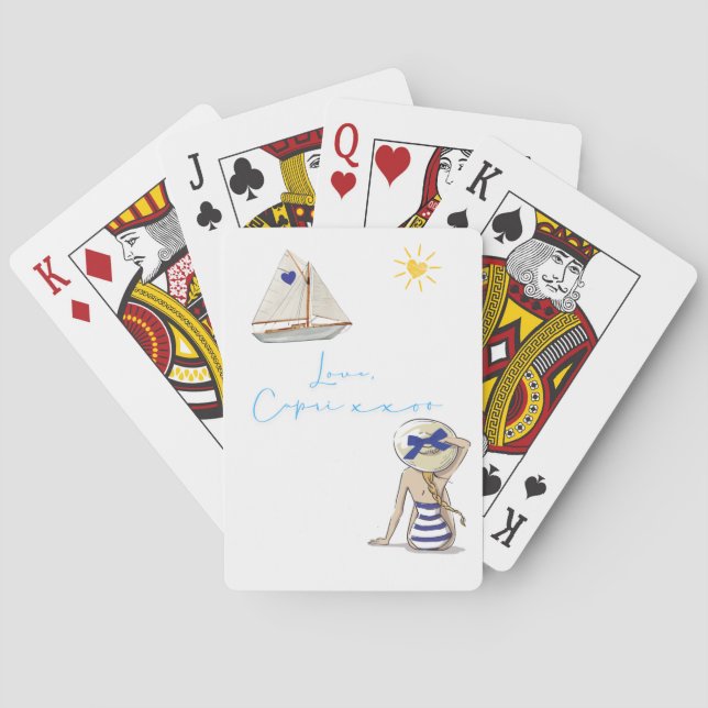 Cartes à jouer classiques Love, Capri xxoo (dos)