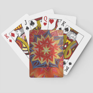 Cartes à jouer classiques Mandala rouge