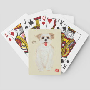 Cartes à jouer classiques Morkie avec balle