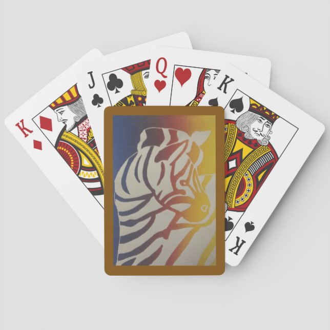 Cartes à jouer classiques Rainbow Zebra (dos)