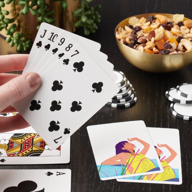 Cartes à jouer Classiques Vibrantes de l'Été Fille (In Situ)